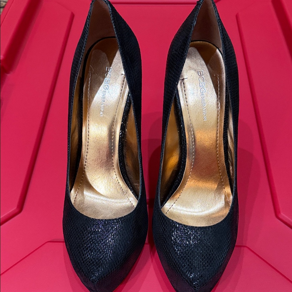 BCBGeneration Textured Black Heels